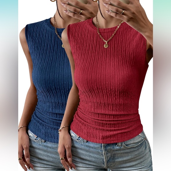 Zeagoo High Neck Tank Top 2024 Casual Ribbed Knit Slim Fitted Basic - Picture 2 of 7